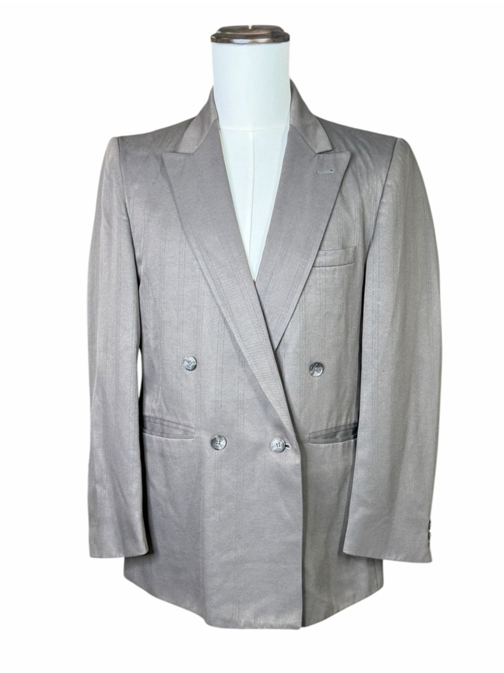 Vintage Falcone Charcoal Gray Double Breasted Oversized Blazer - Size 34R